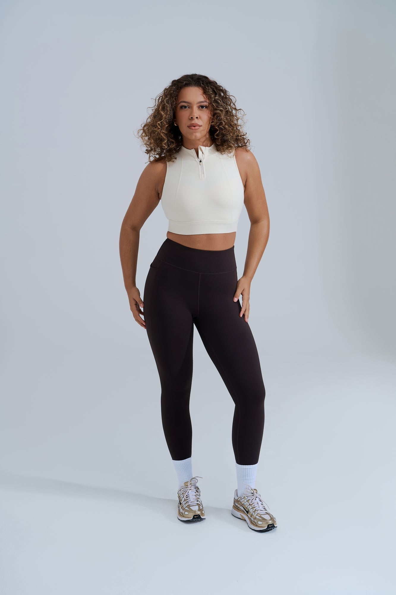Eden Leggings (With Single Pocket) - Coffee Bean