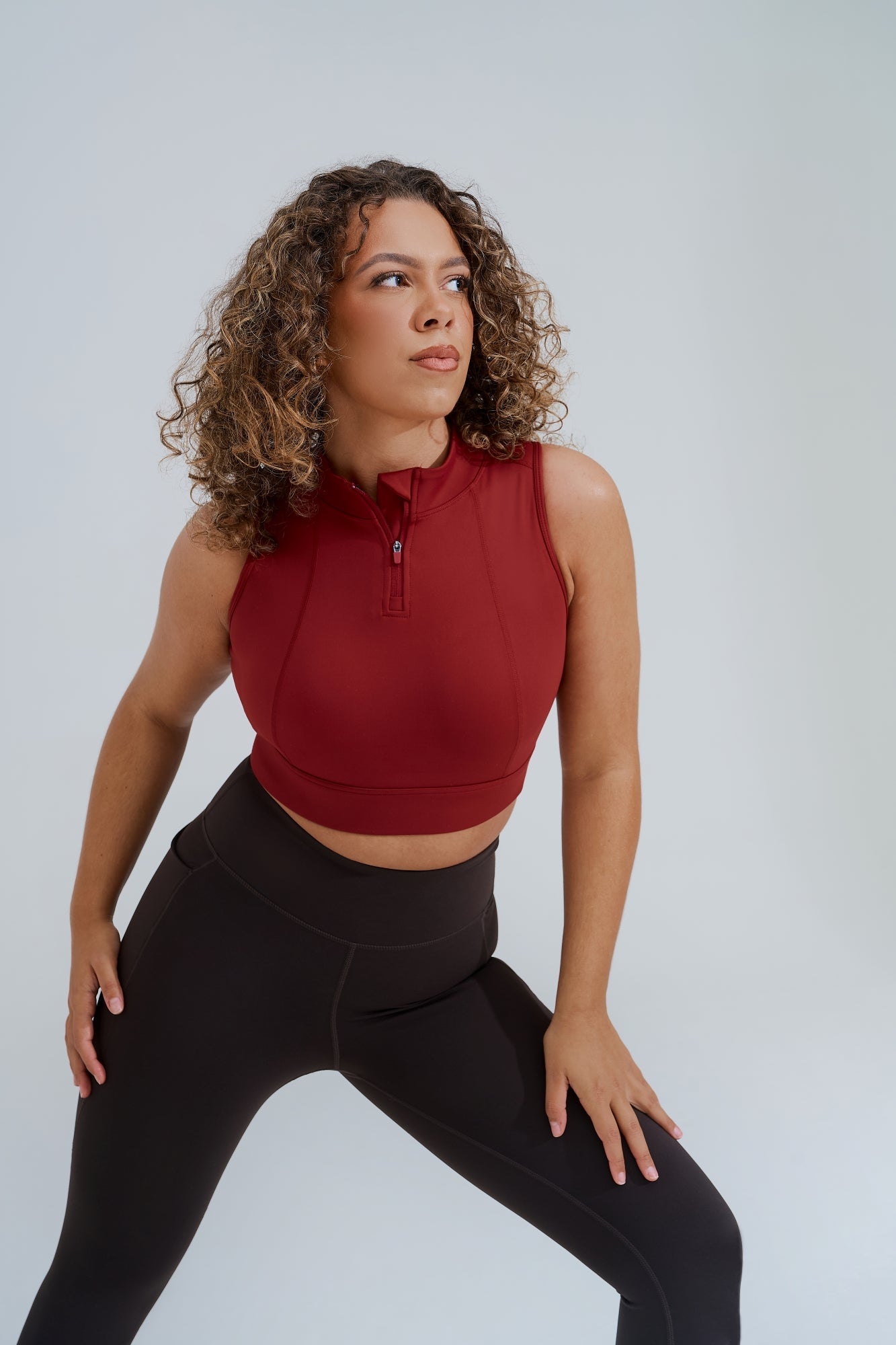Full Swing Crop Top - Cranberry