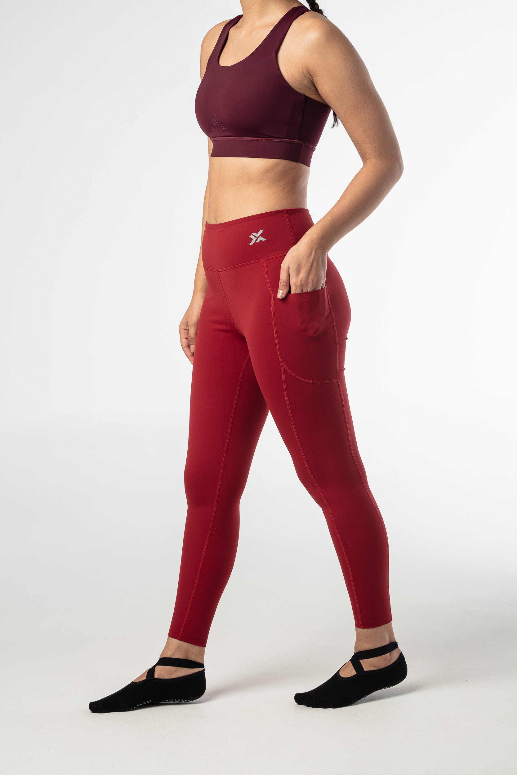 Xen Leggings (With Pockets) - Red Wine