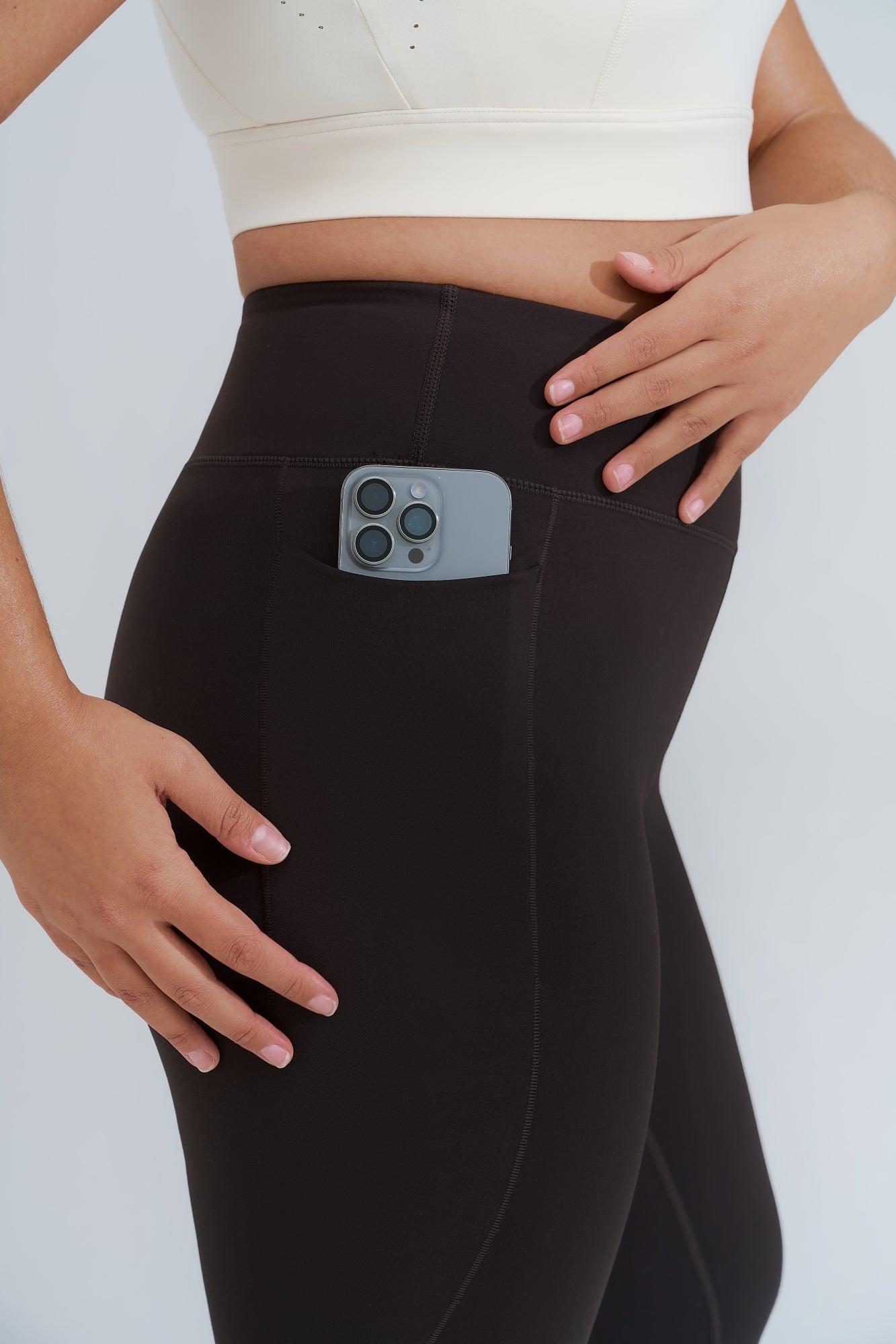 Eden Leggings (With Single Pocket) - Coffee Bean