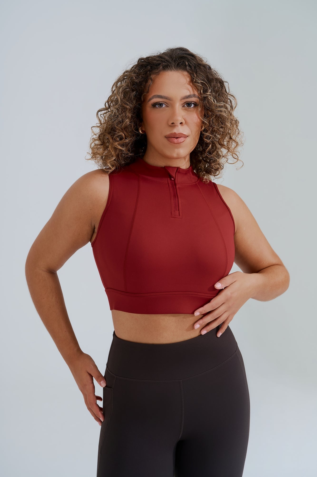 Full Swing Crop Top - Cranberry