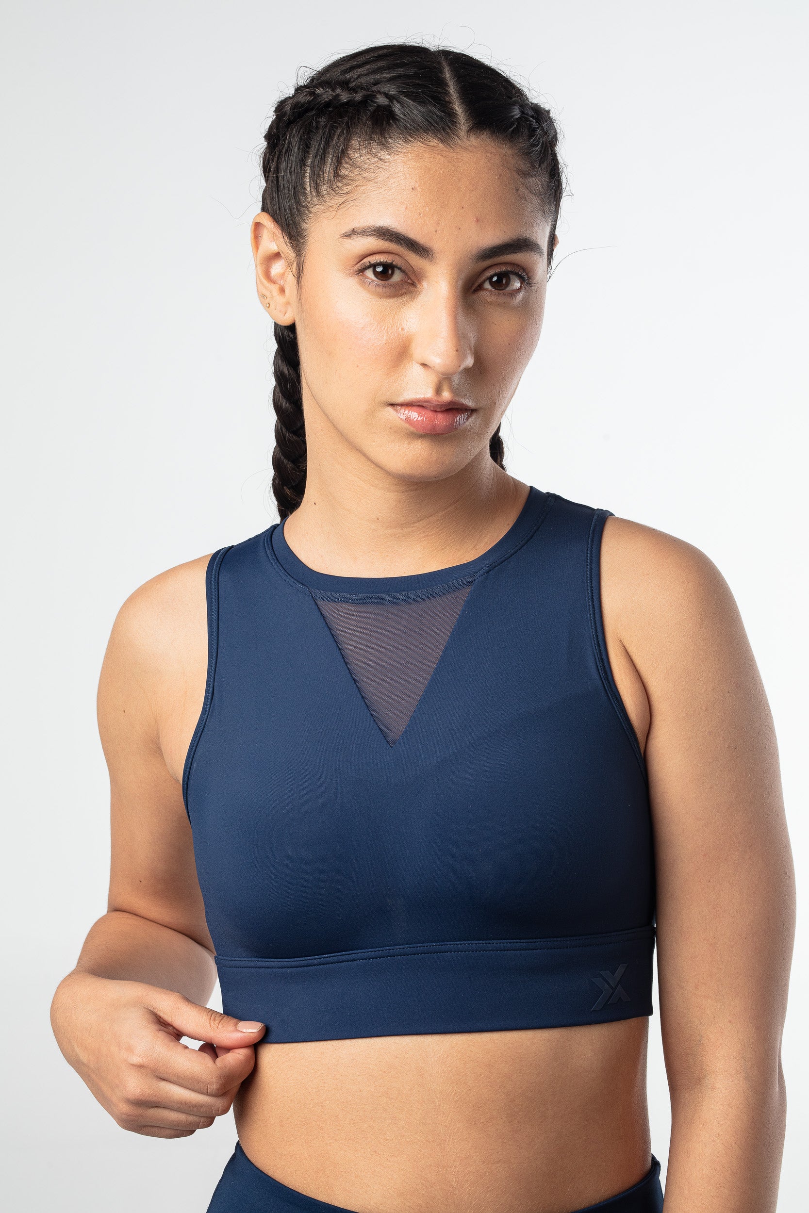 Hot Mesh Crop Top - Navy