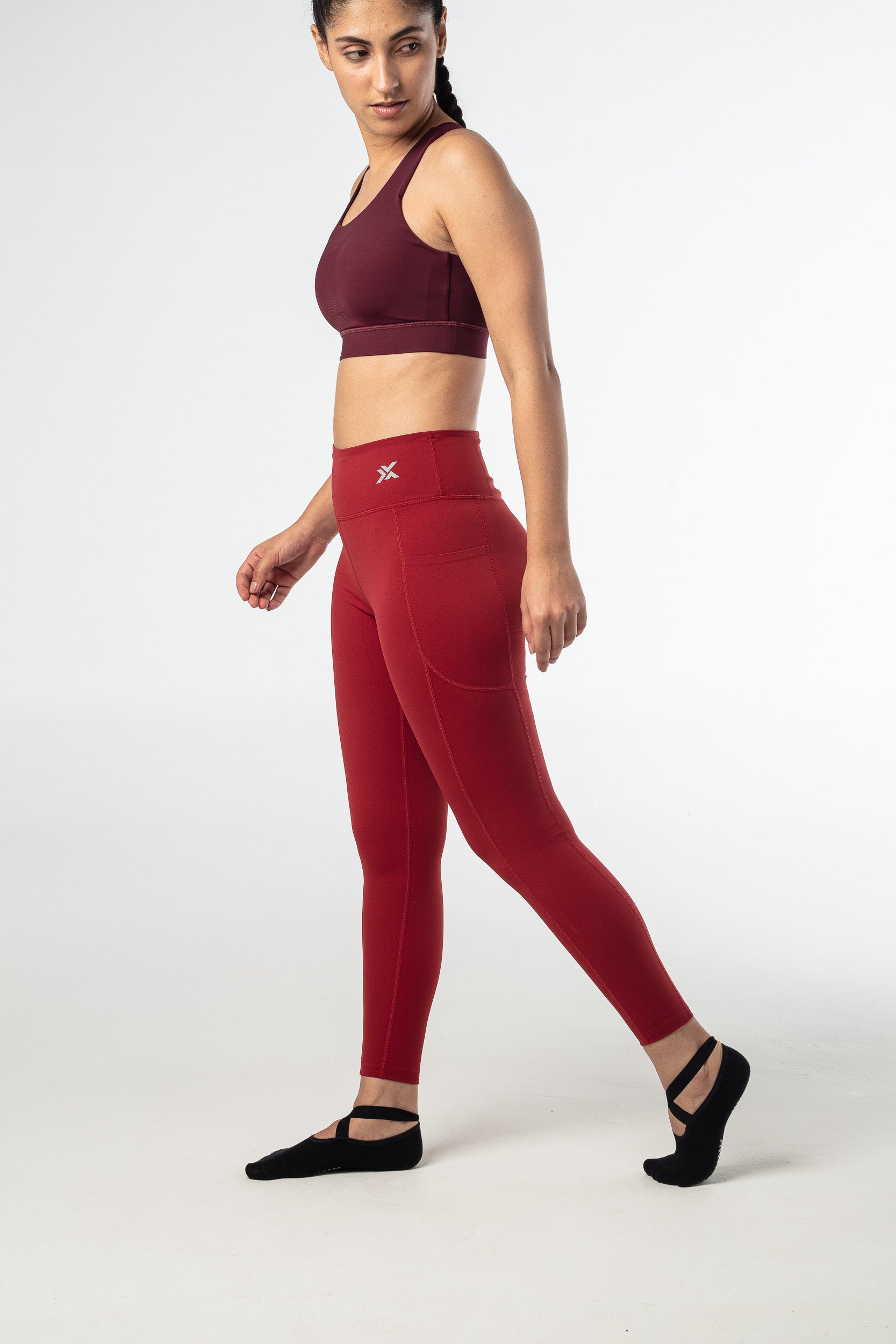 Xen Leggings (With Pockets) - Red Wine